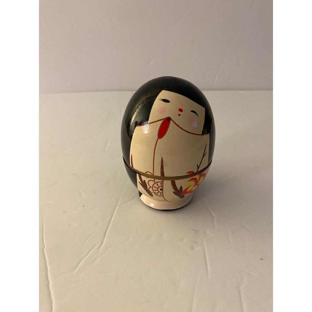 Vintage Hand Painted Japanese Nesting Dolls, Set of 2